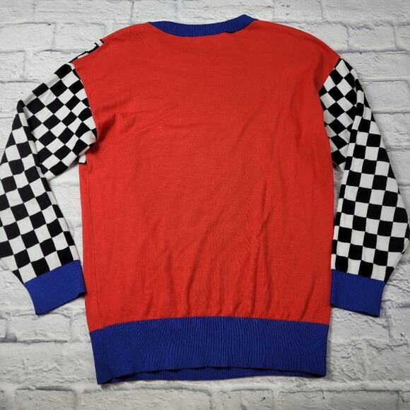 Love Moschino Race Theme Boop Babe Logo Sweater Stars Red Blue White size Small - Picture 4 of 16